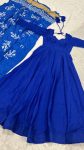LATEST CHINON SILK PLAIN WORK GOWN WITH DUPATTA PARTY WEAR WHOLESALE PRICE ETHNIC GARMENT (2)