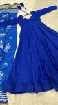 LATEST CHINON SILK PLAIN WORK GOWN WITH DUPATTA PARTY WEAR WHOLESALE PRICE ETHNIC GARMENT (2)