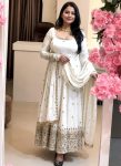 LATEST CRUNCHY SILK EMBROIDERY SEQUENCE WORK GOWN BOTTOM WITH DUPATTA FESTIVE WEAR WHOLESALE PRICE ETHNIC GARMENT (11)