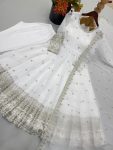 LATEST CRUNCHY SILK EMBROIDERY SEQUENCE WORK GOWN BOTTOM WITH DUPATTA FESTIVE WEAR WHOLESALE PRICE ETHNIC GARMENT (11)