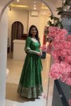 LATEST CRUNCHY SILK EMBROIDERY SEQUENCE WORK GOWN BOTTOM WITH DUPATTA WEDDING WEAR WHOLESALE PRICE ETHNIC GARMENT (15)