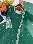 LATEST CRUNCHY SILK EMBROIDERY SEQUENCE WORK GOWN BOTTOM WITH DUPATTA WEDDING WEAR WHOLESALE PRICE ETHNIC GARMENT (15)