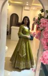 LATEST CRUNCHY SILK EMBROIDERY SEQUENCE WORK GOWN BOTTOM WITH DUPATTA WEDDING WEAR WHOLESALE PRICE ETHNIC GARMENT (3)