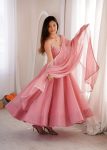 LATEST CRUNCHY SILK SWAROVSKI WORK ANRKALI DRESS CASUAL WEAR WHOLESALE PRICE ETHNIC GARMENT (5)