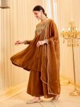 LATEST FENDY SILK EMBROIDERY CODING SEQUENCE WORK TOP PALAZZO WITH DUPATTA SEASONABLE WEAR WHOLESALE PRICE ETHNIC GARMENT (10)
