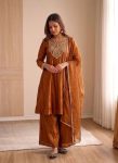 LATEST FENDY SILK EMBROIDERY CODING SEQUENCE WORK TOP PALAZZO WITH DUPATTA SEASONABLE WEAR WHOLESALE PRICE ETHNIC GARMENT (10)
