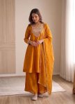 LATEST FENDY SILK EMBROIDERY CODING SEQUENCE WORK TOP PALAZZO WITH DUPATTA SEASONABLE WEAR WHOLESALE PRICE ETHNIC GARMENT (2)