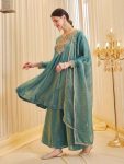 LATEST FENDY SILK EMBROIDERY CODING SEQUENCE WORK TOP PALAZZO WITH DUPATTA SEASONABLE WEAR WHOLESALE PRICE ETHNIC GARMENT (8)