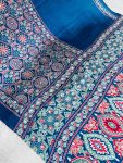 LATEST GAJJI SILK AJARAKH PRINT AND HEAVY MIRROR WORK SAREE WITH UNSTITCHED BLOUSE CASUAL WEAR WHOLESALE PRICE ETHNIC GARMENT (10)