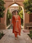 LATEST RAYON EMBROIDERY WORK TOP BOTTOM WITH DUPATTA ORANGE