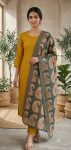 LATEST RAYON PLAIN WORK TOP BOTTOM WITH DUPATTA MUSTARD