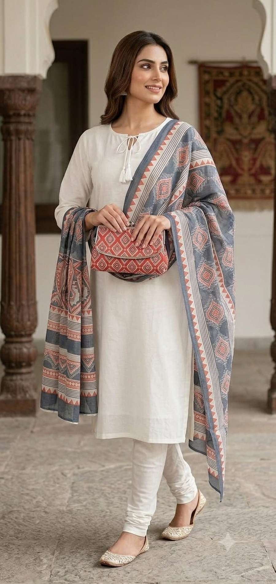 LATEST REYON PLAIN WORK TOP BOTTOM WITH DUPATTA OFFICE WEAR WHOLESALE PRICE ETHNIC GARMENT (5)