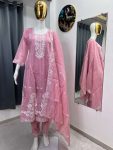 LATEST ROMAN SILK EMBROIDERY SEQUENCE WORK GOWN BOTTOM WITH DUPATTA FESTIVAL WEAR WHOLESALE PRICE ETHNIC GARMENT (4)