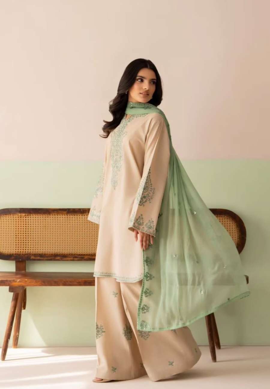 LATEST ROMAN SILK EMBROIDERY SEQUENCE WORK TOP PALAZZO WITH DUPATTA CASUAL WEAR WHOLESALE PRICE ETHNIC GARMENT (5)