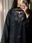 LATEST ROMAN SILK SEQUENCE AND ZARI AND THREAD EMBROIDERY TOP PALAZZO WITH DUPATTA CASUAL WEAR WHOLESALE PRICE ETHNIC GARMENT (8)