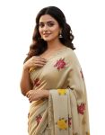 LATEST SHINING RNGOLI SILK EMBROIDERY THREAD WORK SAREE WITH UNSTITCHED BLOUSE CASUAL WEAR WHOLESALE PRICE ETHNIC GARMENT (2)