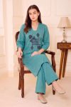 LATEST SLUB RAYON EMBROIDERY WORK TOP PENT SET DAILY WEAR WHOLESALE PRICE ETHNIC GARMENT (2)