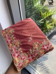 LATEST TWIL NET EMBROIDERY WITH CUTWORK SAREE WITH UNSTITCHED BLOUSE WEDDING WEAR WHOLESALE PRICE ETHNIC GARMENT (5)