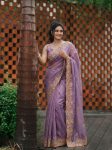 LATEST TWIL NET EMBROIDERY WITH CUTWORK SAREE WITH UNSTITCHED BLOUSE WEDDING WEAR WHOLESALE PRICE ETHNIC GARMENT (2)