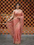 LATEST TWIL NET EMBROIDERY WITH CUTWORK SAREE WITH UNSTITCHED BLOUSE WEDDING WEAR WHOLESALE PRICE ETHNIC GARMENT (5)
