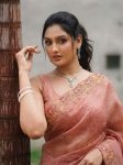 LATEST TWIL NET EMBROIDERY WITH CUTWORK SAREE WITH UNSTITCHED BLOUSE WEDDING WEAR WHOLESALE PRICE ETHNIC GARMENT (5)