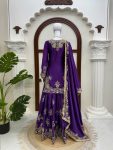 LUXURY CHINON SILK THREAD WITH SEQUNCE TOP PALAZZO WITH DUPATTA WEDDING WEAR WHOLESALE PRICE ETHNIC GARMENT (17)