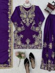 LUXURY CHINON SILK THREAD WITH SEQUNCE TOP PALAZZO WITH DUPATTA WEDDING WEAR WHOLESALE PRICE ETHNIC GARMENT (17)