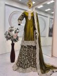 LUXURY FANDY SILK EMBROIDERY THREADS AND SEQUINS WORK TOP PALAZZO WITH DUPATTA WEDDING WEAR WHOLESALE PRICE ETHNIC GARMENT (3)