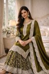 LUXURY FANDY SILK EMBROIDERY THREADS AND SEQUINS WORK TOP PALAZZO WITH DUPATTA WEDDING WEAR WHOLESALE PRICE ETHNIC GARMENT (3)