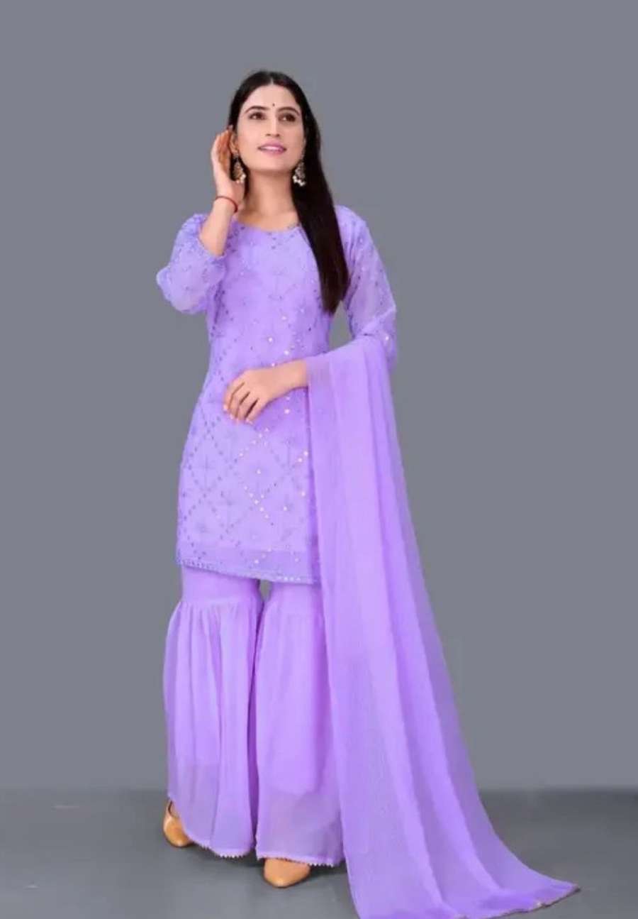 LUXURY GEORGETTE EMBROIDERY WORK TOP PALAZZO WITH DUPATTA DAILY WEAR WHOLESALE PRICE ETHNIC GARMENT (13)