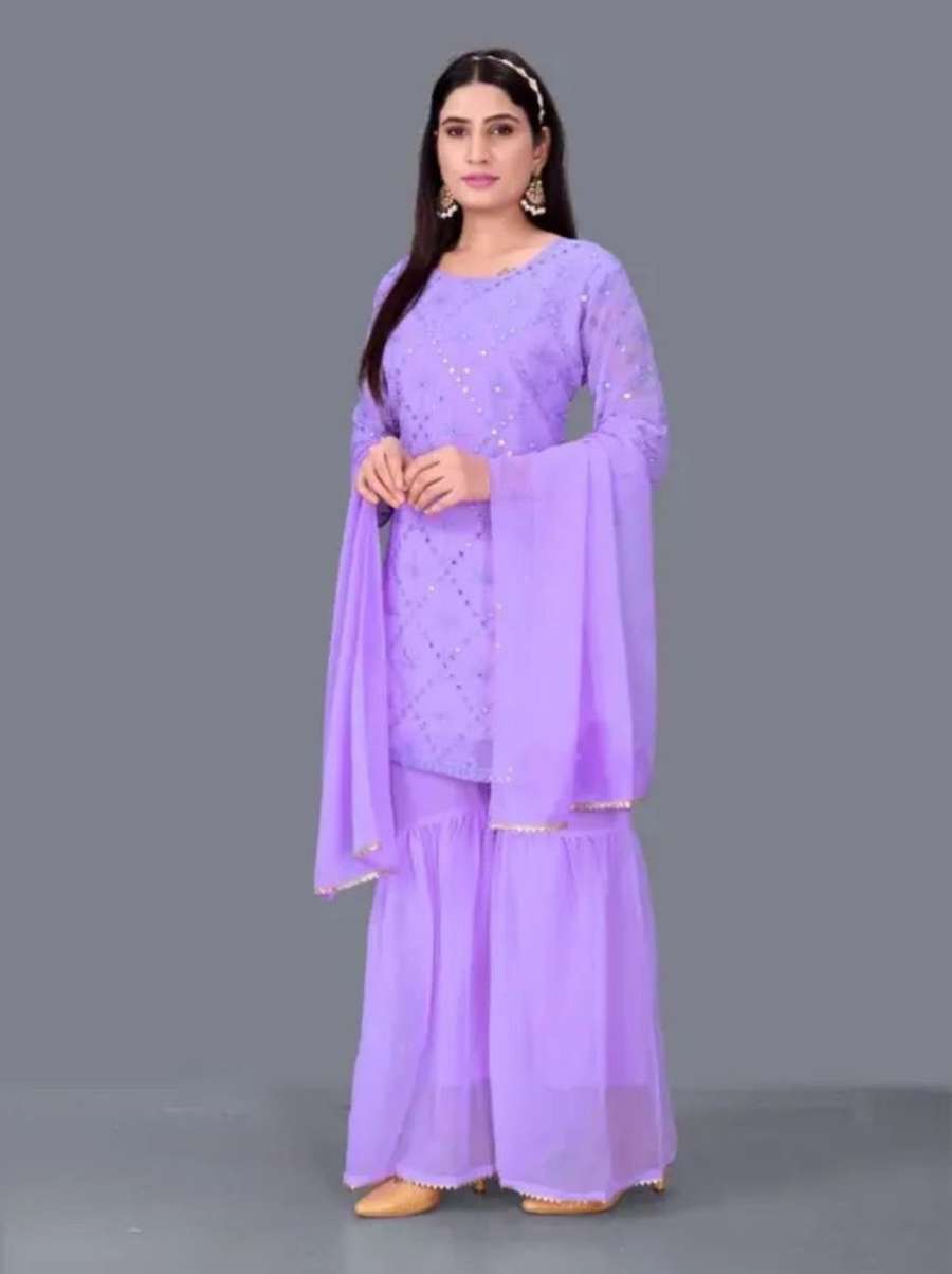 LUXURY GEORGETTE EMBROIDERY WORK TOP PALAZZO WITH DUPATTA DAILY WEAR WHOLESALE PRICE ETHNIC GARMENT (16)