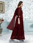 LUXURY GEORGETTE EMBROIDERY WORK TOP PALAZZO WITH DUPATTA DAILY WEAR WHOLESALE PRICE ETHNIC GARMENT (17)