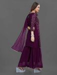 LUXURY GEORGETTE EMBROIDERY WORK TOP PALAZZO WITH DUPATTA DAILY WEAR WHOLESALE PRICE ETHNIC GARMENT (23)