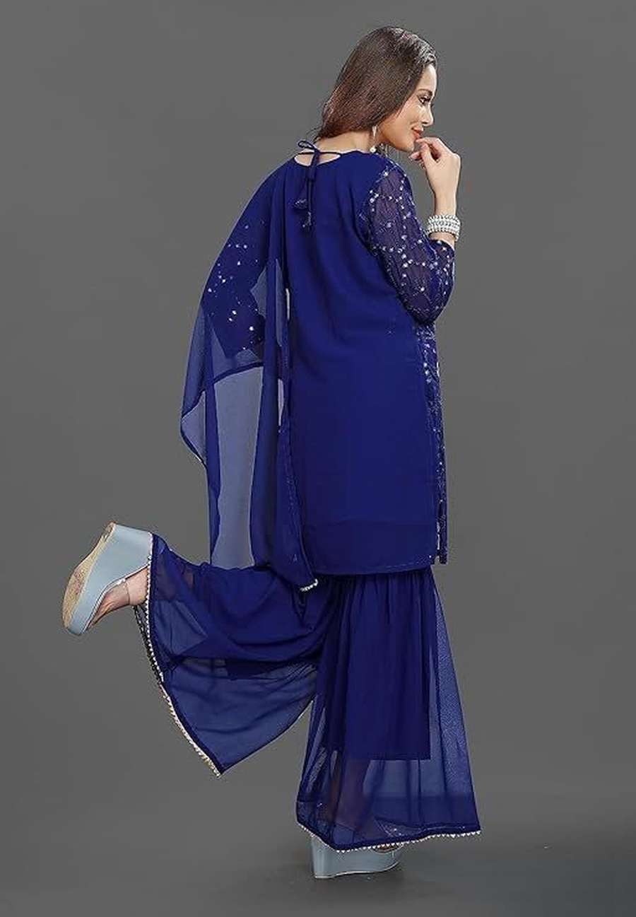 LUXURY GEORGETTE EMBROIDERY WORK TOP PALAZZO WITH DUPATTA DAILY WEAR WHOLESALE PRICE ETHNIC GARMENT (30)