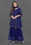 LUXURY GEORGETTE EMBROIDERY WORK TOP PALAZZO WITH DUPATTA DAILY WEAR WHOLESALE PRICE ETHNIC GARMENT (31)