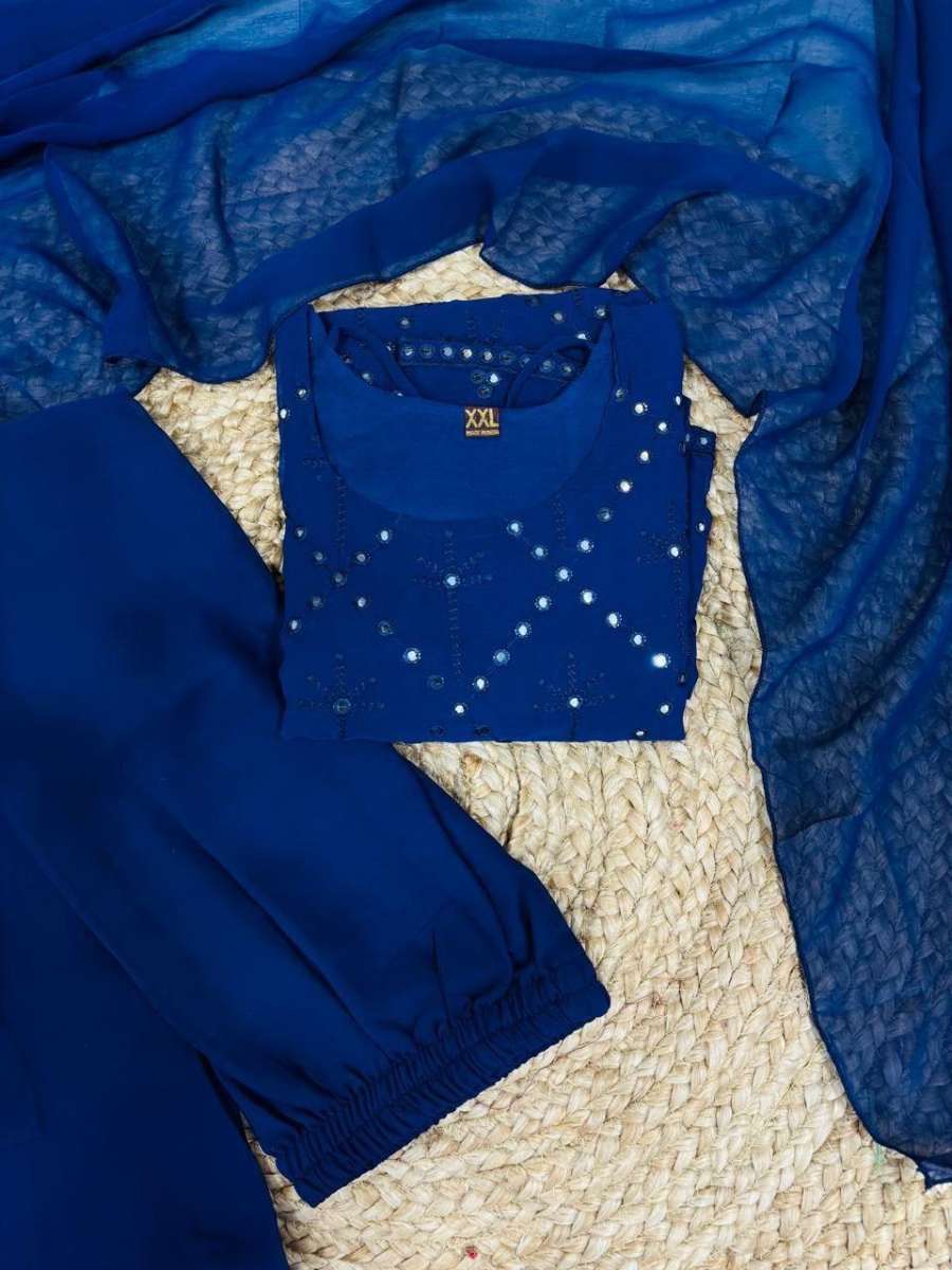 LUXURY GEORGETTE EMBROIDERY WORK TOP PALAZZO WITH DUPATTA DAILY WEAR WHOLESALE PRICE ETHNIC GARMENT (37)