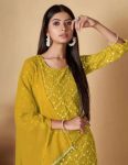 LUXURY GEORGETTE EMBROIDERY WORK TOP PALAZZO WITH DUPATTA DAILY WEAR WHOLESALE PRICE ETHNIC GARMENT (3)