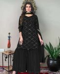 LUXURY GEORGETTE EMBROIDERY WORK TOP PALAZZO WITH DUPATTA DAILY WEAR WHOLESALE PRICE ETHNIC GARMENT (8)