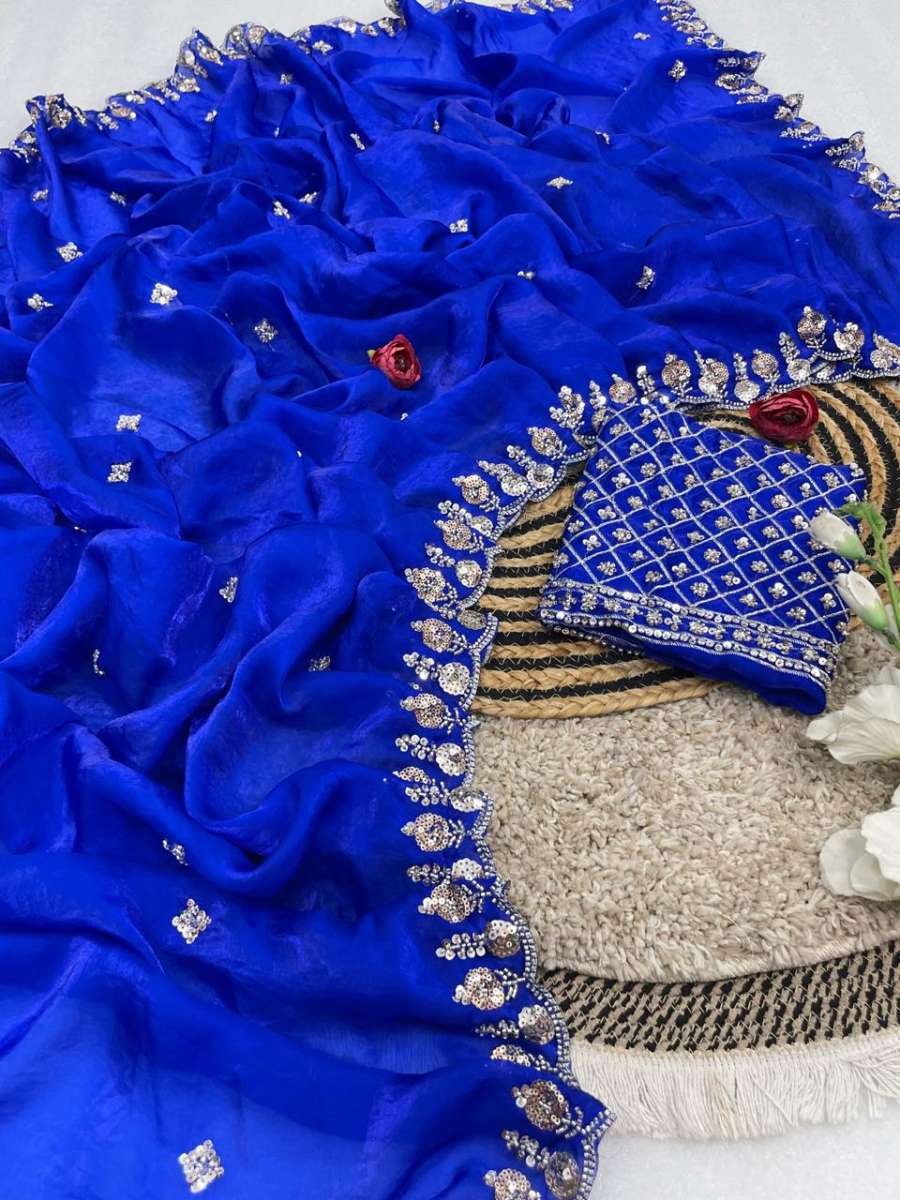 LUXURY SPACE SILK BEADS WORK SAREE WITH UNSTITCHED BLOUSE PARTY WEAR WHOLESALE PRICE ETHNIC GARMENT (16)