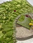 LUXURY SPACE SILK BEADS WORK SAREE WITH UNSTITCHED BLOUSE PARTY WEAR WHOLESALE PRICE ETHNIC GARMENT (3)