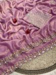 LUXURY SPACE SILK BEADS WORK SAREE WITH UNSTITCHED BLOUSE PARTY WEAR WHOLESALE PRICE ETHNIC GARMENT (4)
