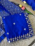 LUXURY SPACE SILK BEADS WORK SAREE WITH UNSTITCHED BLOUSE PARTY WEAR WHOLESALE PRICE ETHNIC GARMENT (2)