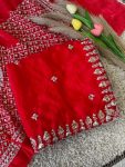 LUXURY SPACE SILK BEADS WORK SAREE WITH UNSTITCHED BLOUSE PARTY WEAR WHOLESALE PRICE ETHNIC GARMENT (12)