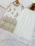 MODERN FOX GEORGETTE EMBROIDERY SEQUENCE WORK TOP PALAZZO WITH DUPATTA FESTIVAL WEAR WHOLESALE PRICE ETHNIC GARMENT (5)
