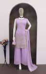 MODERN FOX GEORGETTE EMBROIDERY SEQUENCE WORK TOP PALAZZO WITH DUPATTA FESTIVAL WEAR WHOLESALE PRICE ETHNIC GARMENT (4)
