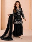 MODERN GEORGETTE EMBROIDERY SEQUENCE WORK KID’S TOP PALAZZO WITH DUPATTA CASUAL WEAR WHOLESALE PRICE ETHNIC GARMENT (6)