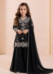 MODERN GEORGETTE EMBROIDERY SEQUENCE WORK KID’S TOP PALAZZO WITH DUPATTA CASUAL WEAR WHOLESALE PRICE ETHNIC GARMENT (6)