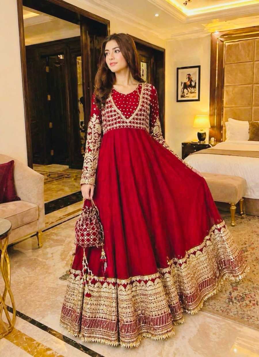 MODERN GEORGETTE EMBROIDERY WITH SEQUENCE WORK GOWN BOTTOM WITH DUPATTA PARTY WEAR WHOLESALE PRICE ETHNIC GARMENT (11)
