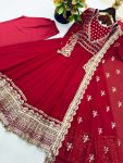 MODERN GEORGETTE EMBROIDERY WITH SEQUENCE WORK GOWN BOTTOM WITH DUPATTA PARTY WEAR WHOLESALE PRICE ETHNIC GARMENT (11)