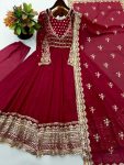 MODERN GEORGETTE EMBROIDERY WITH SEQUENCE WORK GOWN BOTTOM WITH DUPATTA PARTY WEAR WHOLESALE PRICE ETHNIC GARMENT (2)